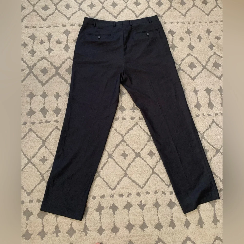 Calvin Klein Men’s Classic-Fit Solid Flat-Front Dress Pants Dark Gray